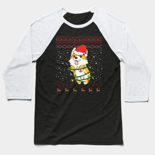 Christmas Lights Dog Lover Baseball T-Shirt